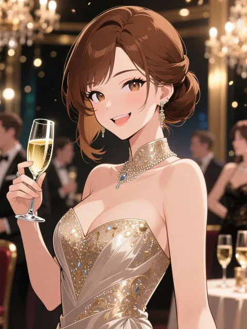 パーティードレスの彼女