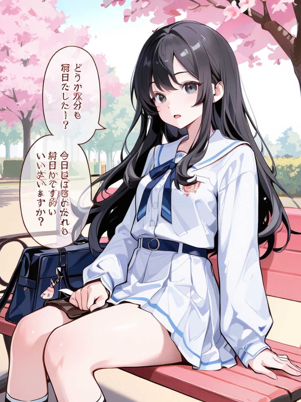 美少女高校生が男子高校生の貴方に出会い話しています — 香風さんのAIイラスト