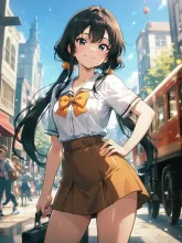 路面電車と制服少女·ノスタルジックな夏 の投稿作品