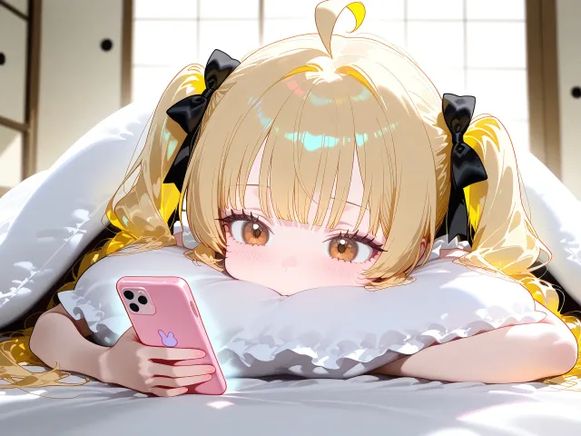 朝のSNSチェック黄色ちゃん