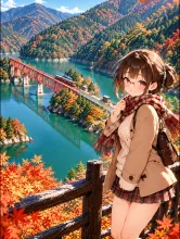 川べりで風を受ける·鉄橋を背に の投稿作品