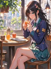 カフェでの風景 — イズネさんのAIイラスト