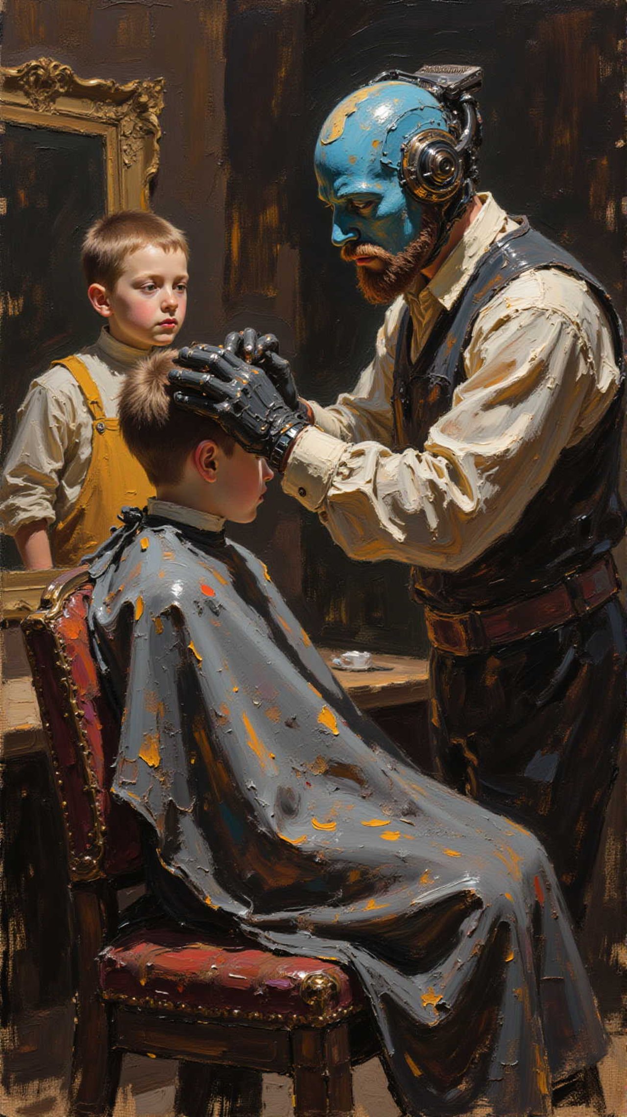 Anime Punk Cyber Barber Haircut Moon Cool Kid Warm