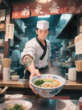 カタギに戻りラーメン修行。