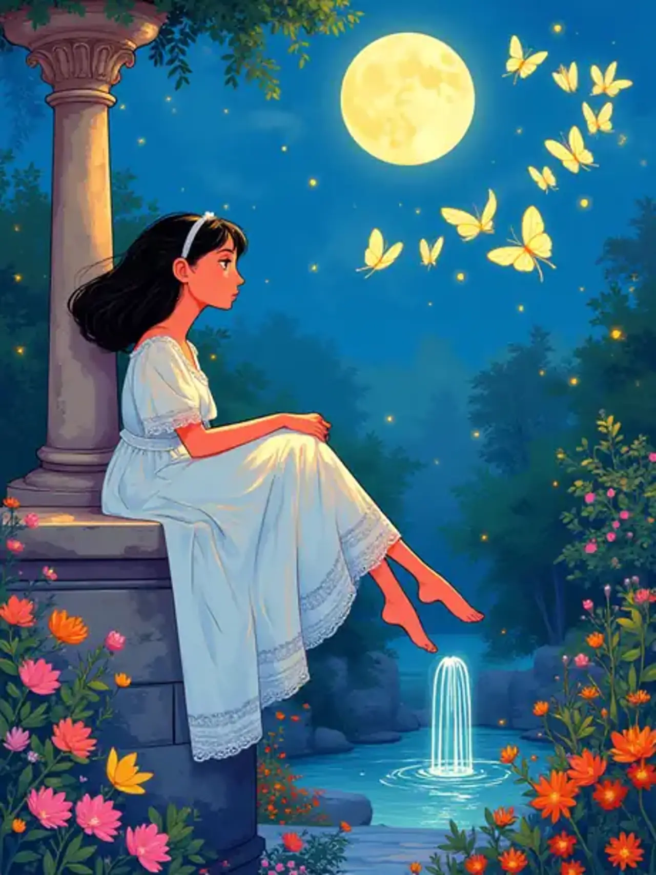 Moonlit Butterfly Serenade — rei_26さんのAIイラスト