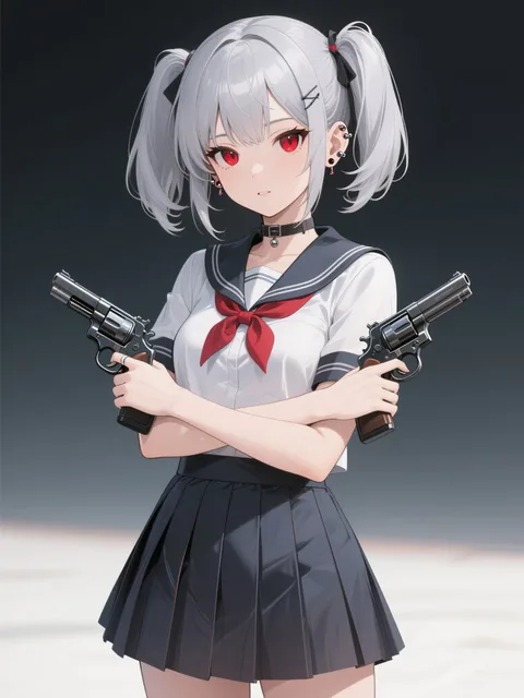 1girl、silver hair