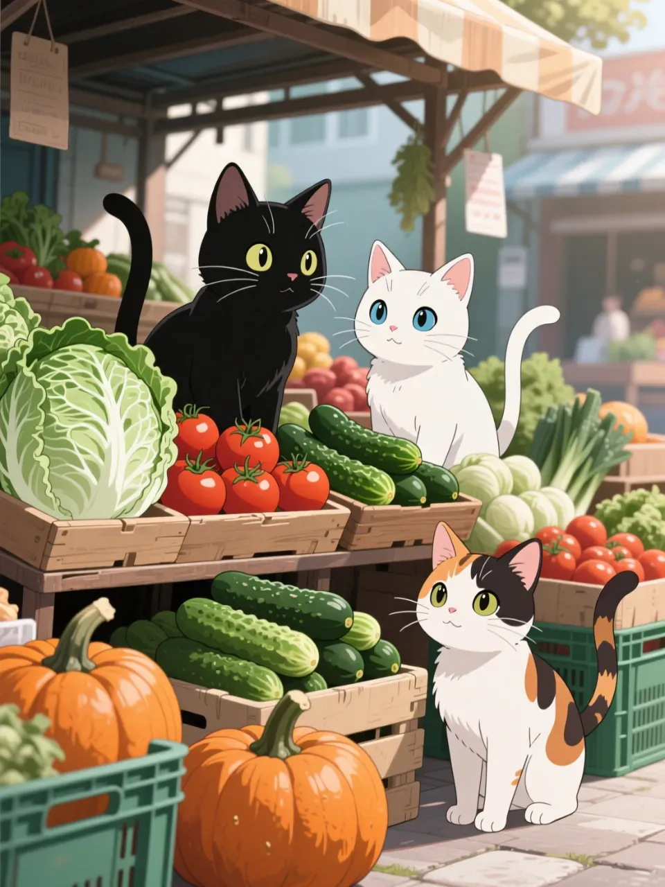 新鮮なお野菜だにゃん🐱🐱🐱みんな買ってにゃん🐱🐱🐱