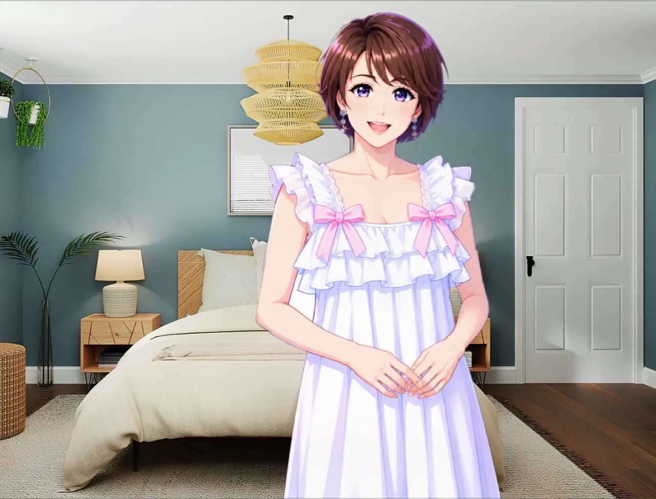 寝る時でもオシャレでいたい — マーシーさんのAIイラスト