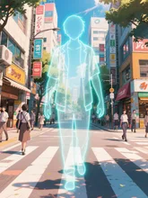 街中にいる透明人間
