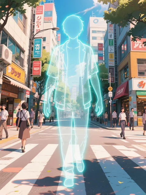 街中にいる透明人間