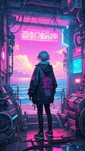 海を眺める人 — KIMIAKIさんのAIイラスト