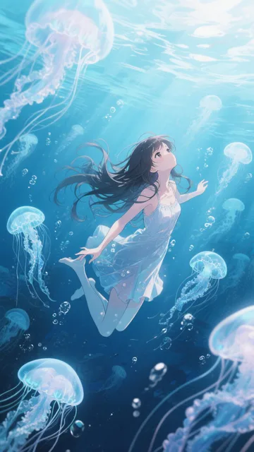 深層意識の海に沈む美少女