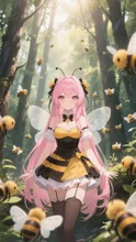 ピンク髪娘💕女王蜂❤️