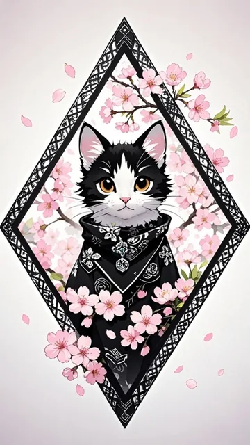 ねこと桜満開