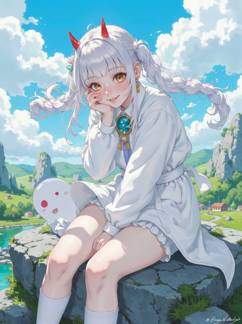 『白雲の嶺、ツノノ娘と迷子玉』