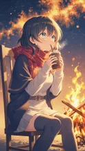 画像生成チャレンジ·焚き火とココア の投稿作品