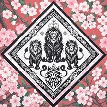 ライオン バンダナ模様