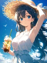 少女と麦わら帽子