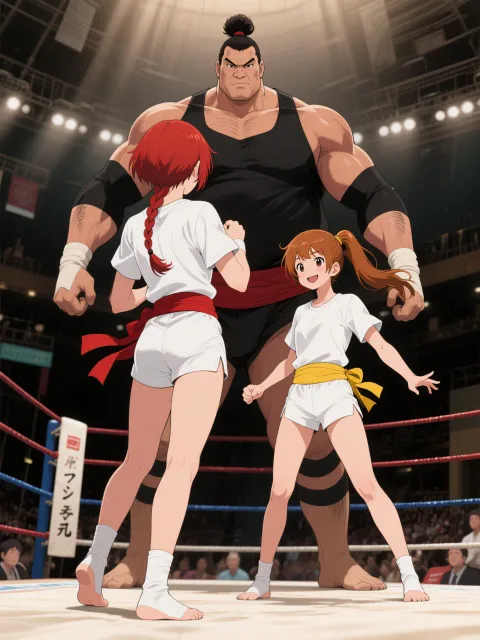 双子と怪異の力士…?