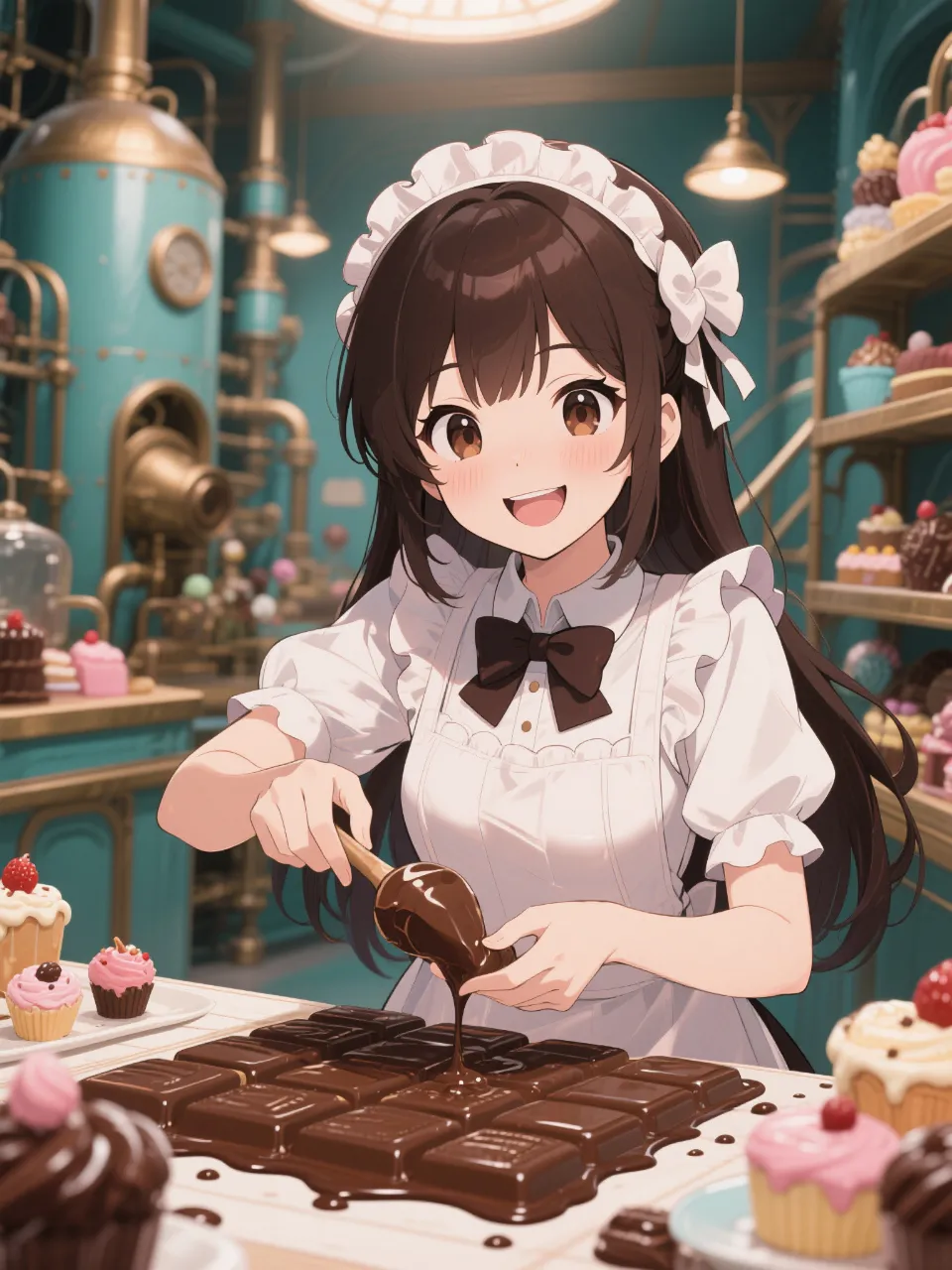美味しいチョコを作るぞ！ — モカモカさんのAIイラスト