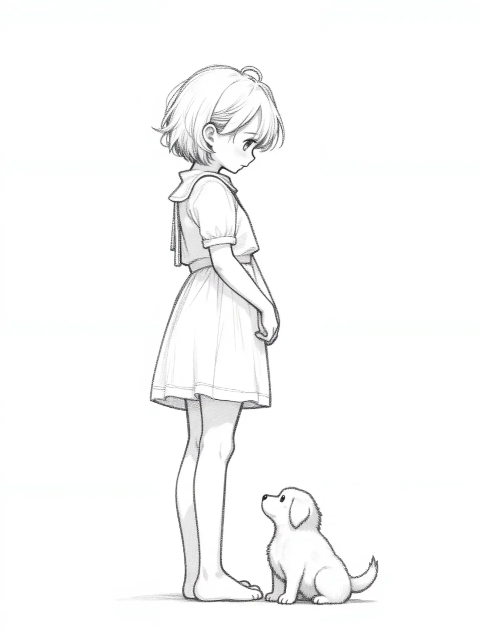 仔犬と少女