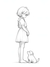 仔犬と少女