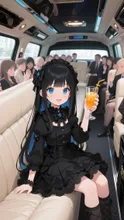 黒髪娘💕初リムジン❤️パパ❤️連れてきてくれてありがとう💕