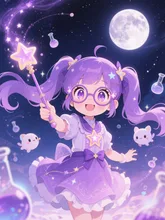 Enchanting Little Witch with Starry Glasses — kaoriさんのAIイラスト