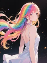 虹色髪の少女