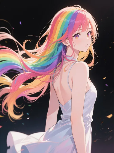 虹色髪の少女
