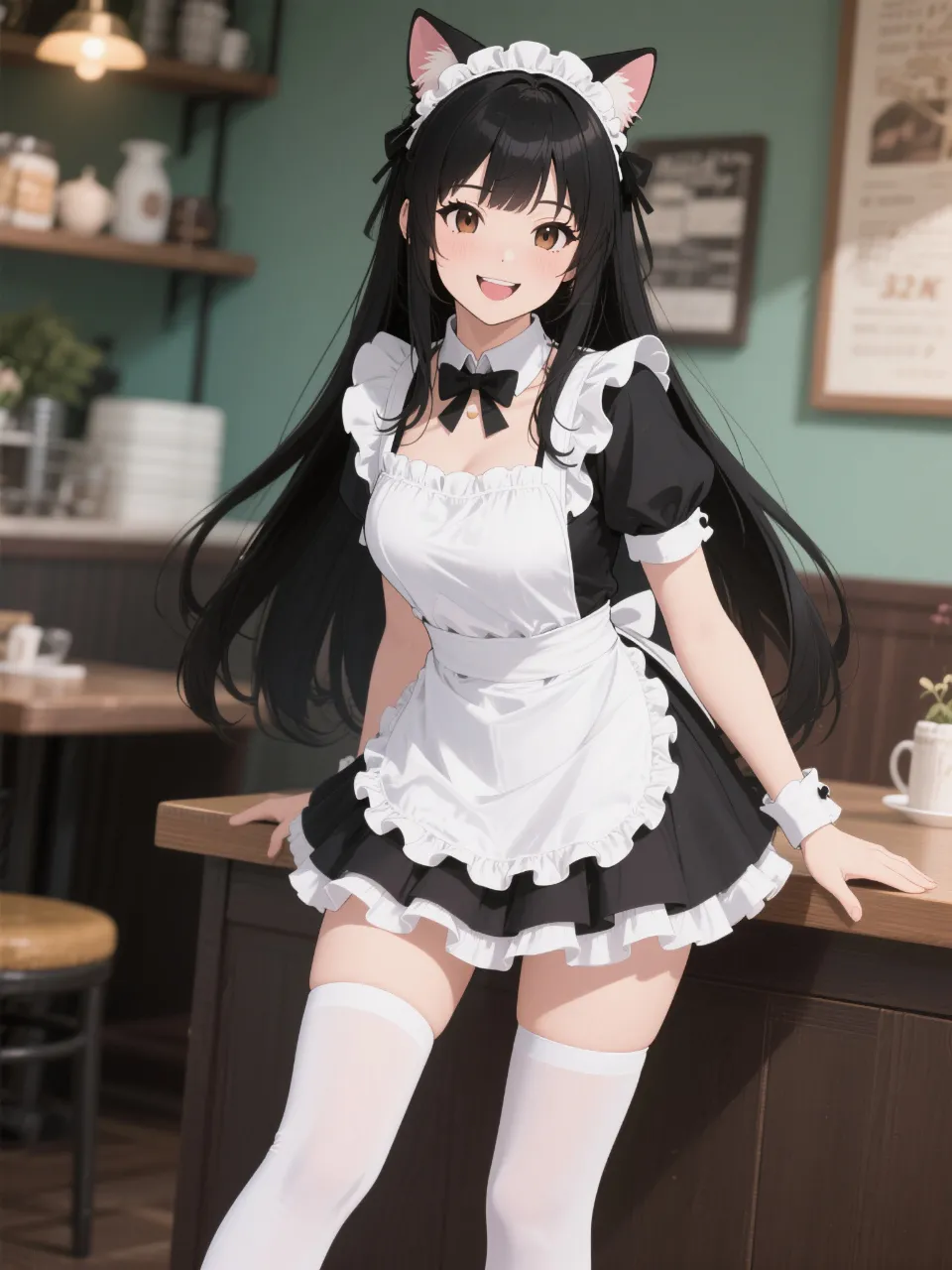 憧れのメイド喫茶にバイト決まった！ — モカモカさんのAIイラスト