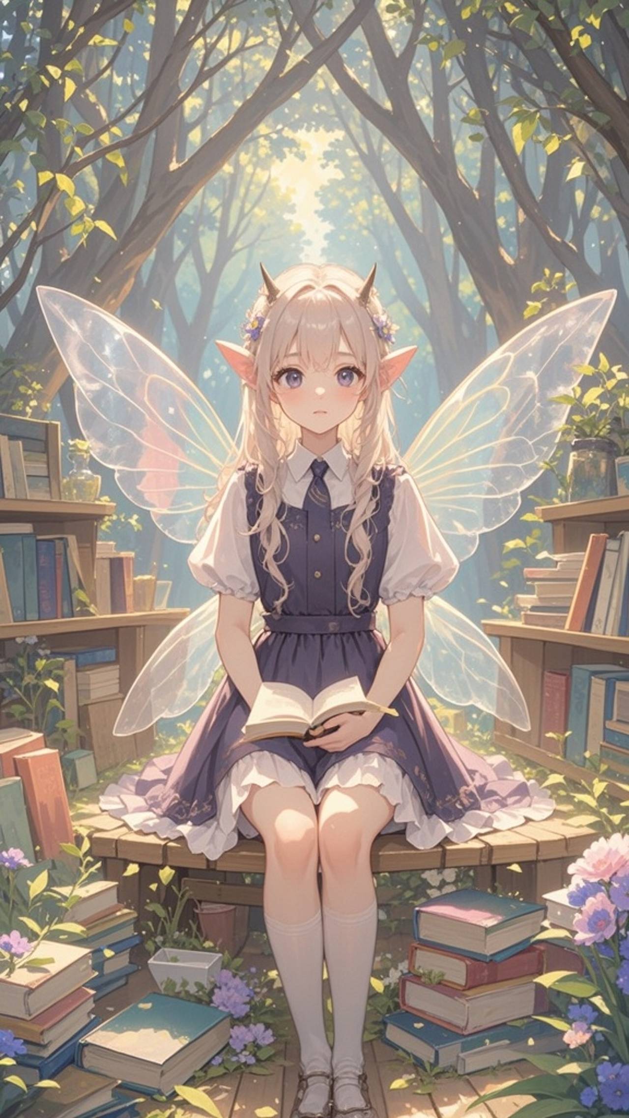 Bookstore girl — saki_さんのAIイラスト