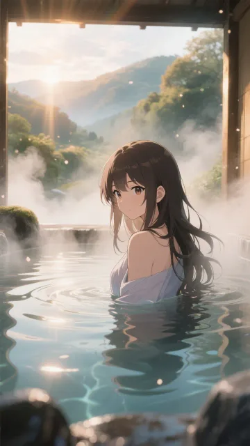 POV perspective from inside a… - 湯気の向こう側