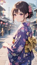 見返り浴衣美人 — クリアファイルさんのAIイラスト