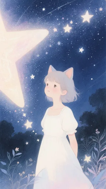 神秘的な雰囲気が漂う夜、美しい星空が広がる下