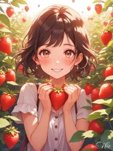 初めてのいちご狩り — mieさんのAIイラスト
