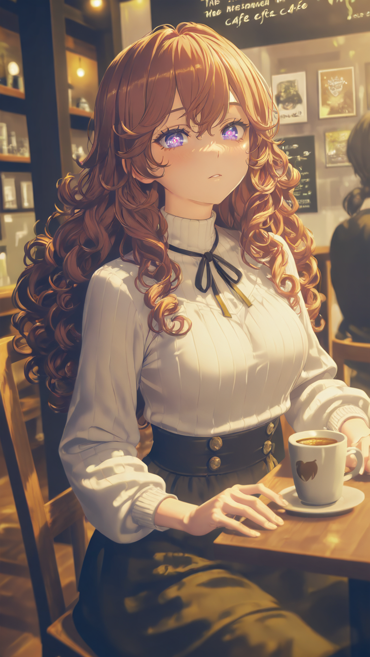 夜のカフェ