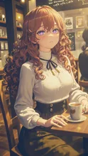 夜のカフェ