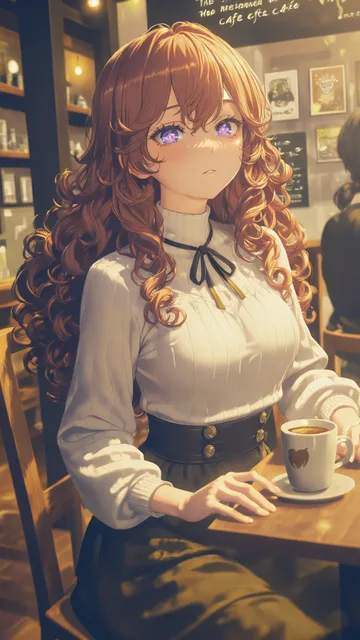 夜のカフェ