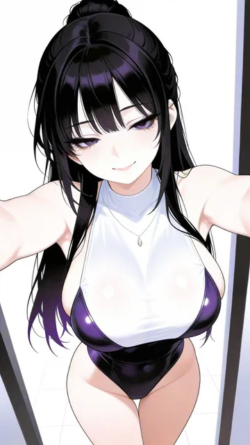 黒髪清楚系、学校用の水着、セクシー、可愛すぎる