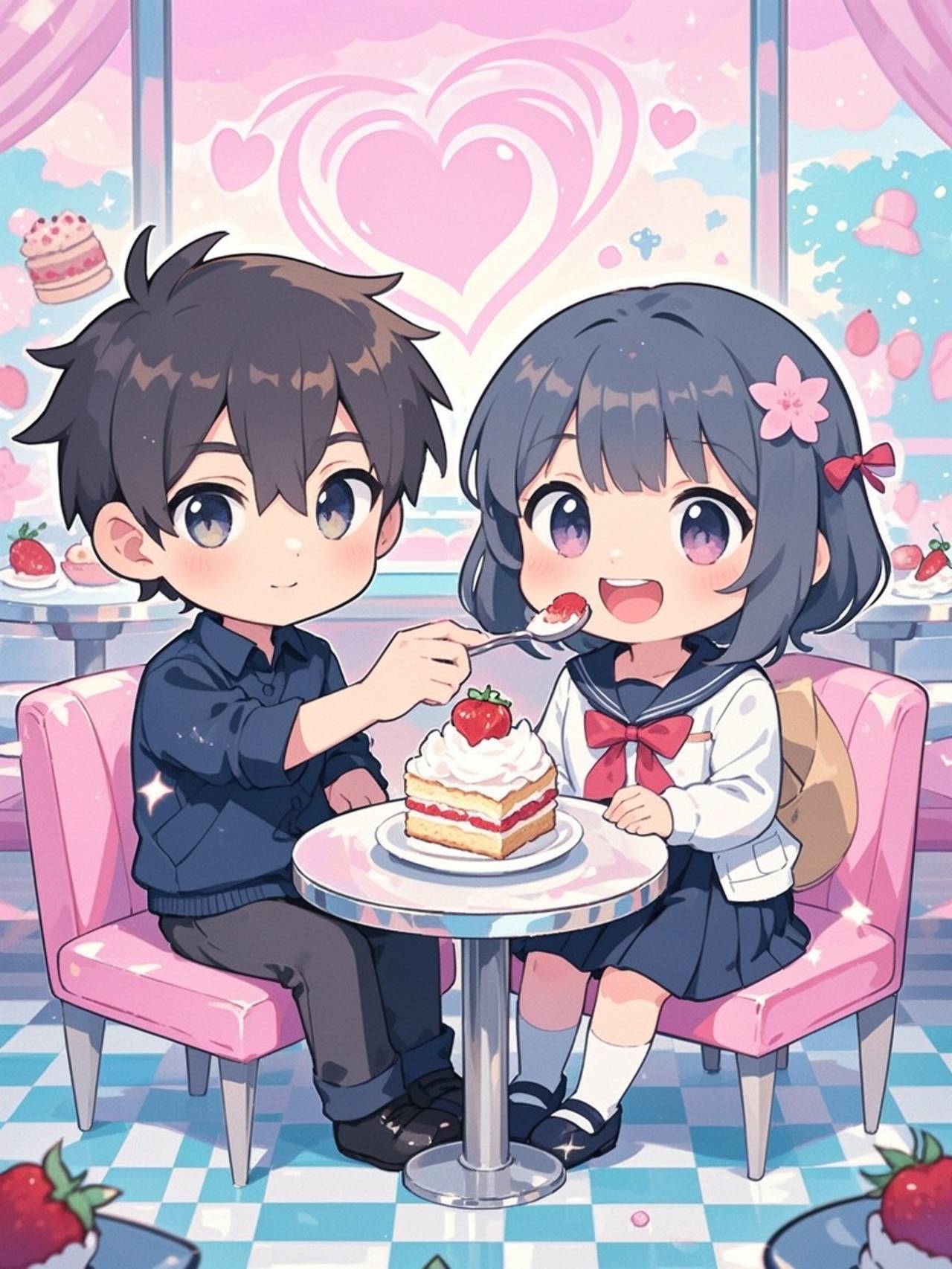 The dessert shop feeds.