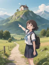 あそこが私の家だよ！　今から歩いて帰るの！
