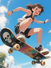 もっと高く!! — スケボーイラストのAIイラスト|SUPPART
