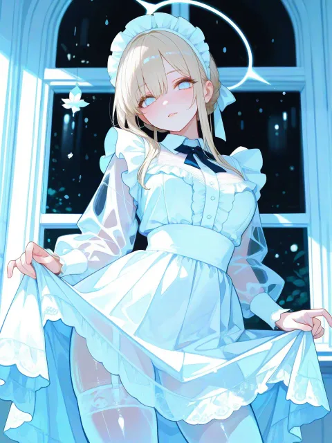 色っぽい成年女性、雨の日の窓辺、肌に貼りついた薄い服