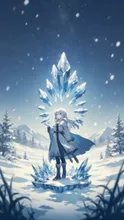 氷晶の魔法使い — みじゅさんのAIイラスト