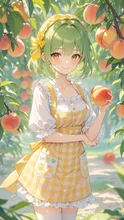 可愛い桃のエプロン