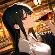 琥珀の誘惑 ～深夜の居酒屋にて～ — 衛宮家の一族さんのAIイラスト