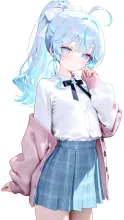 秋コーデ水色ちゃん