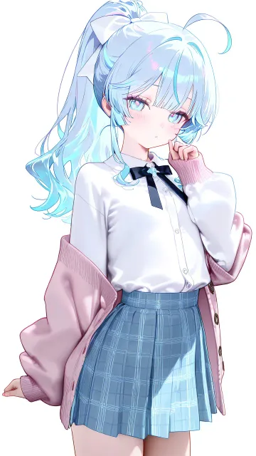 秋コーデ水色ちゃん