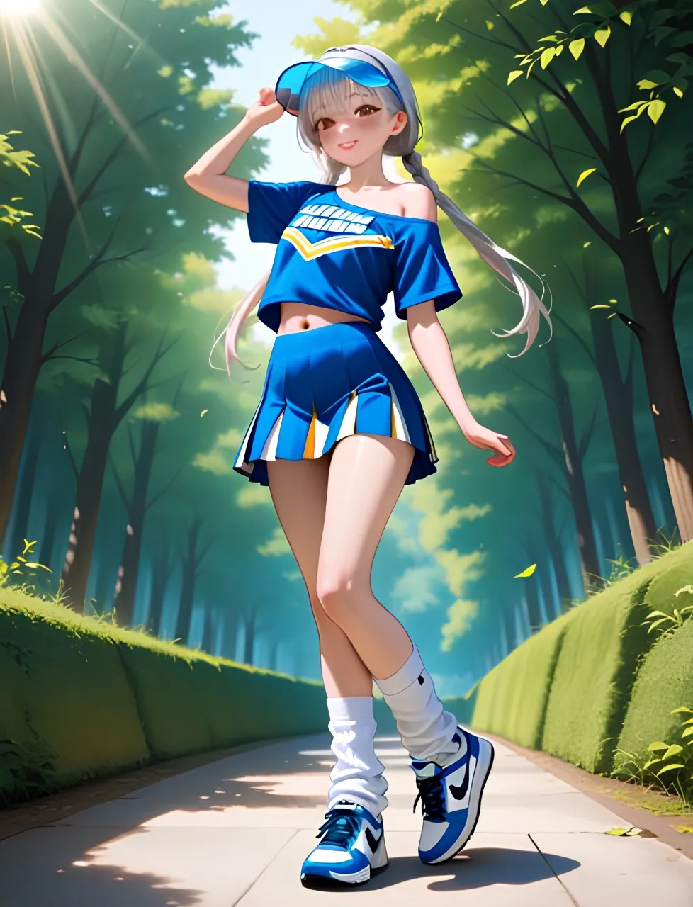 みつ編みツインテールのチアガール！…銀